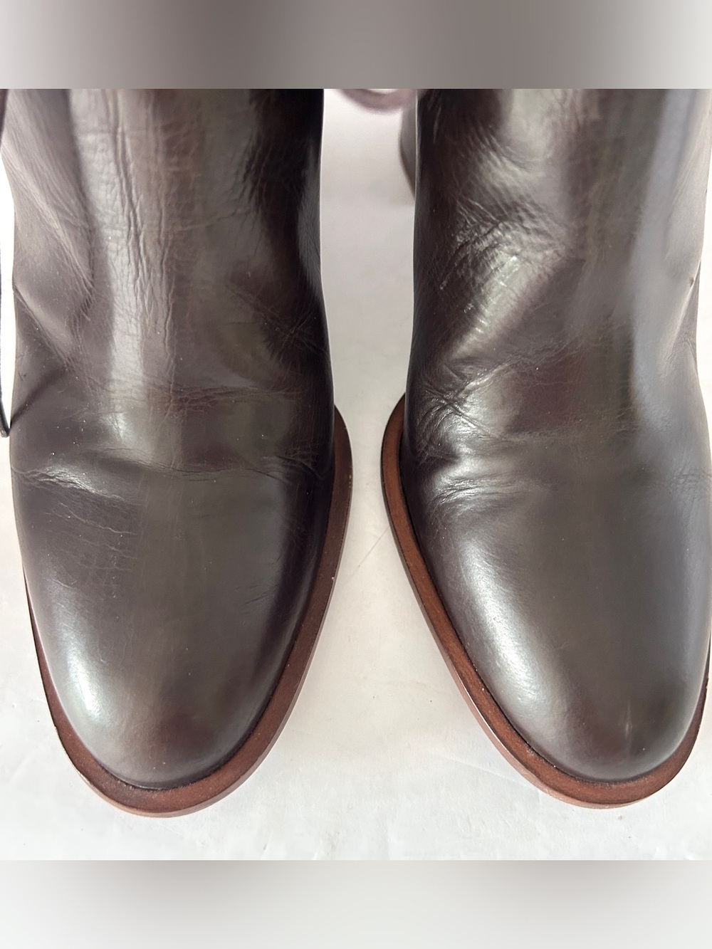 Veronique Branquinho Ankle Boots Brown Leather Heels Poetcore Size IT38.5 US 8.5 - Picture 5 of 15